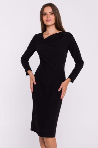 Black Daydress in Day Dresses with Spandex, Polyester and Viscose