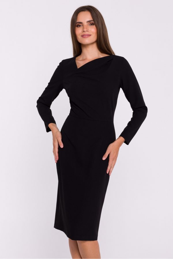 Black Daydress in Day Dresses with Spandex, Polyester and Viscose