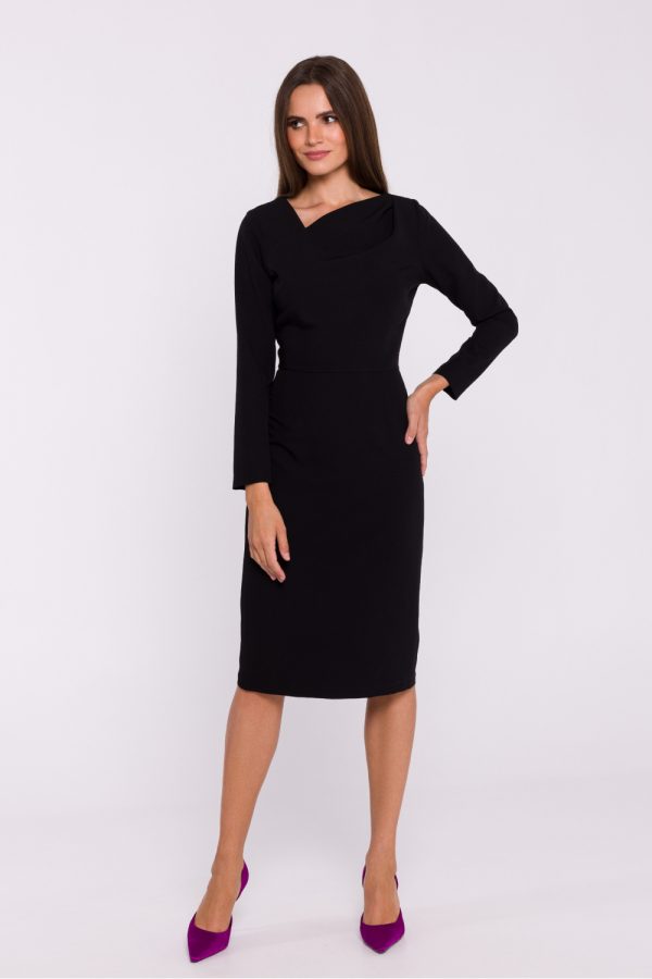 Black Daydress in Day Dresses with Spandex, Polyester and Viscose