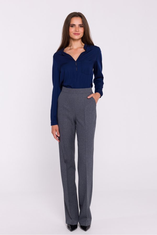 Navy Blue Blouse in Women`s Blouses, Tunics with Polyester