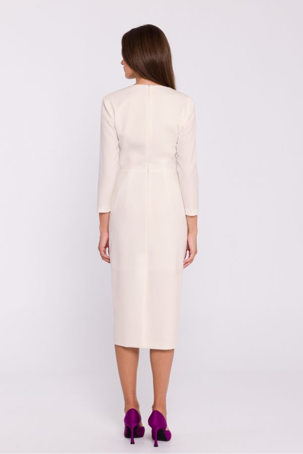 Beige Daydress in Day Dresses with Spandex and Polyester