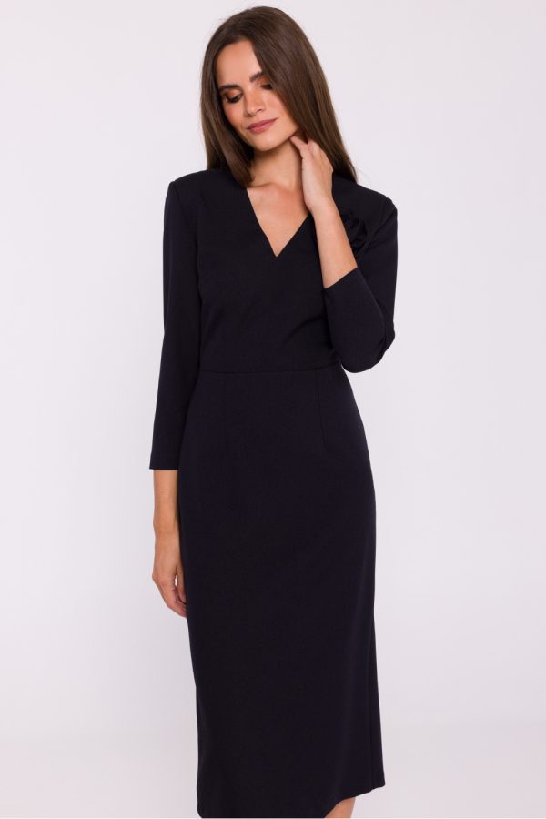 Black Daydress in Day Dresses with Spandex and Polyester