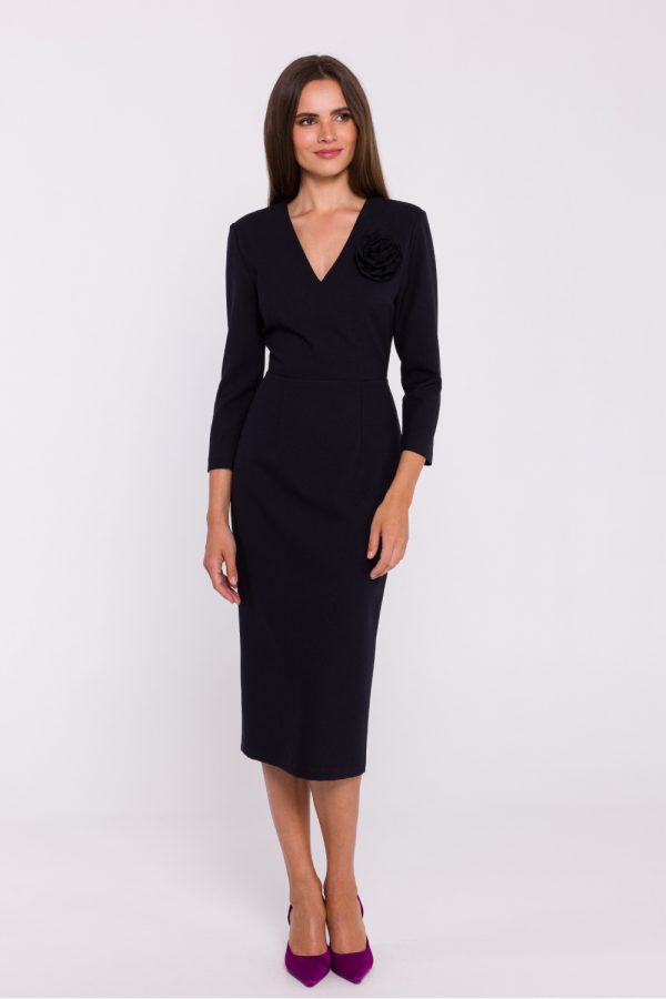Black Daydress in Day Dresses with Spandex and Polyester