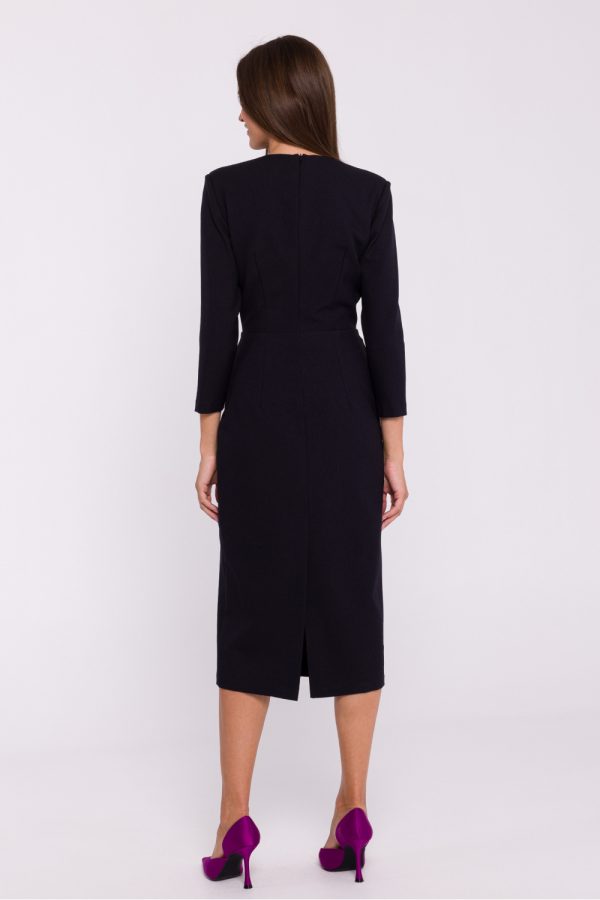 Black Daydress in Day Dresses with Spandex and Polyester