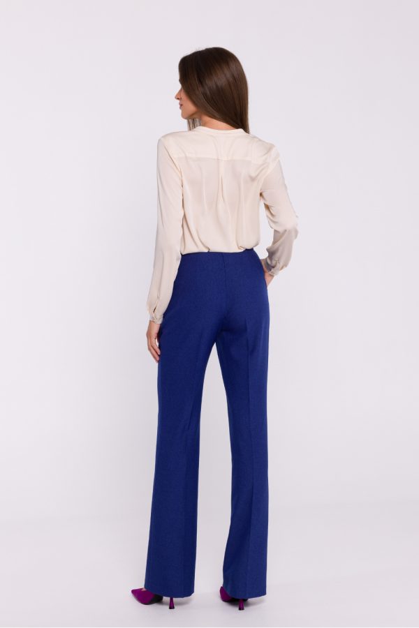 Blue Women Trousers in Pants, Trousers, Shorts with Spandex and Polyester