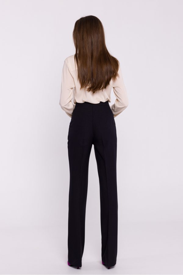 Black Women Trousers in Pants, Trousers, Shorts with Spandex and Polyester