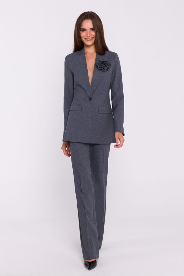 Grey Jacket in Jackets, Vests For Women with Spandex and Polyester