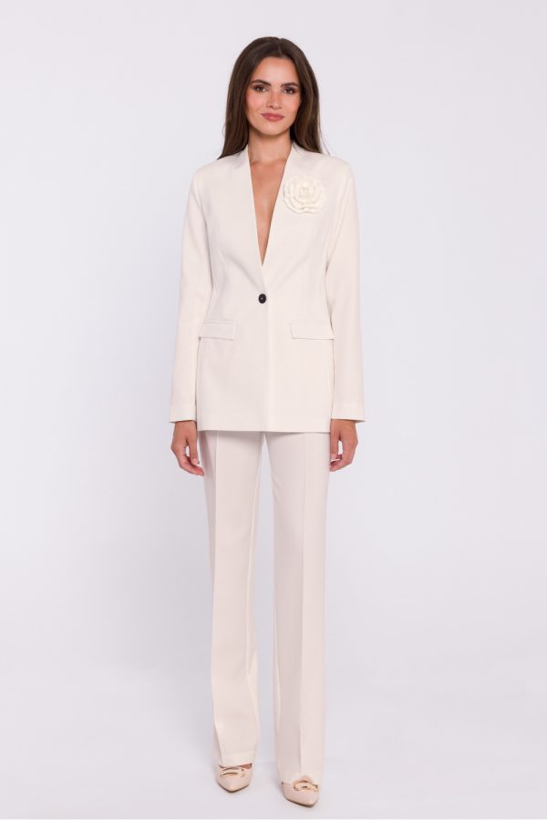 Beige Jacket in Jackets, Vests For Women with Spandex and Polyester