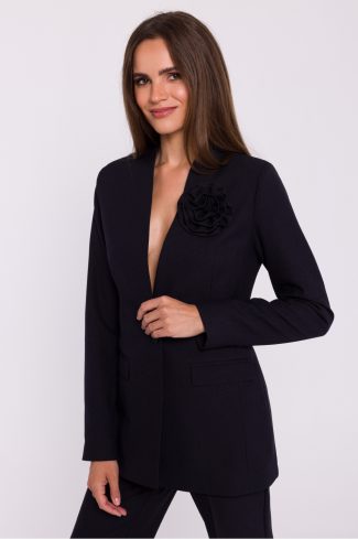 Black Jacket in Jackets, Vests For Women with Spandex and Polyester
