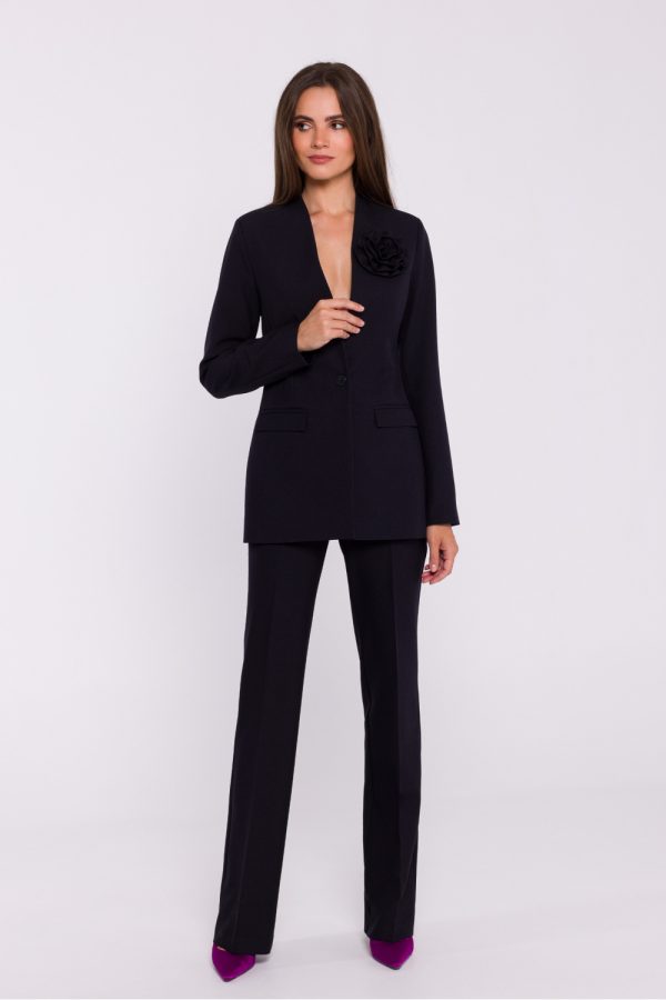 Black Jacket in Jackets, Vests For Women with Spandex and Polyester
