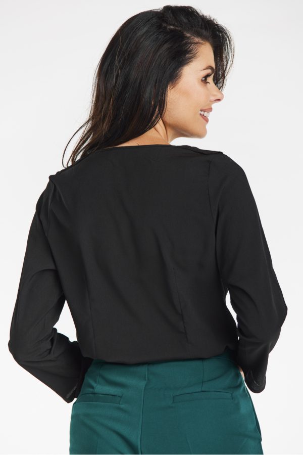 Black Blouse in Women`s Blouses, Tunics with Spandex, Polyester and Viscose