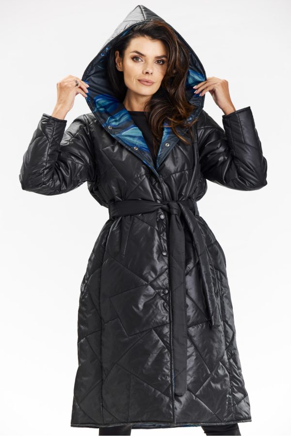 Black Coat in Women`s Coats, Jackets with Polyester