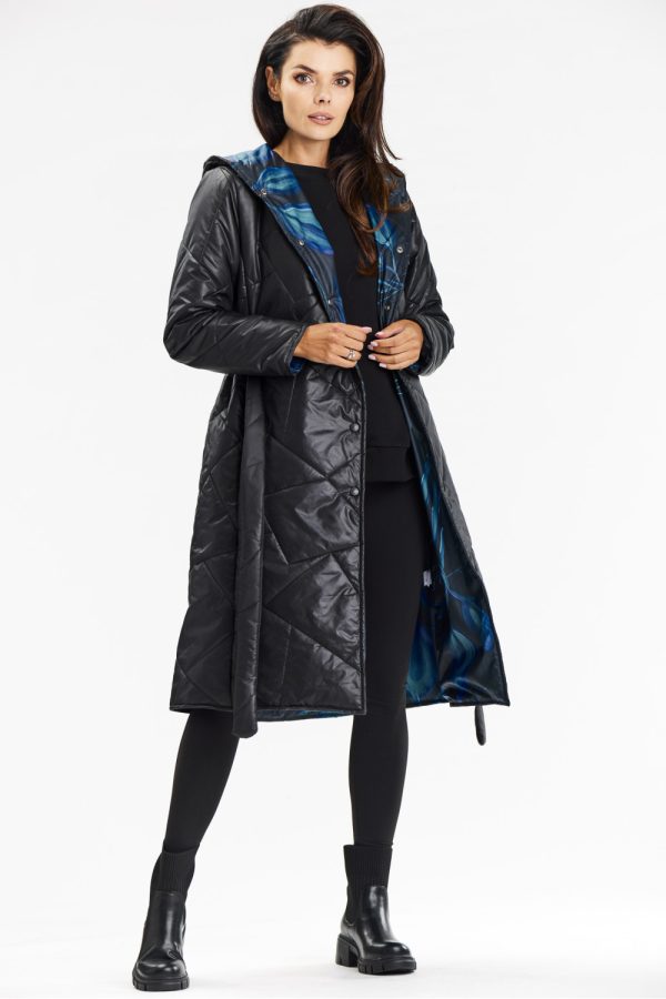 Black Coat in Women`s Coats, Jackets with Polyester