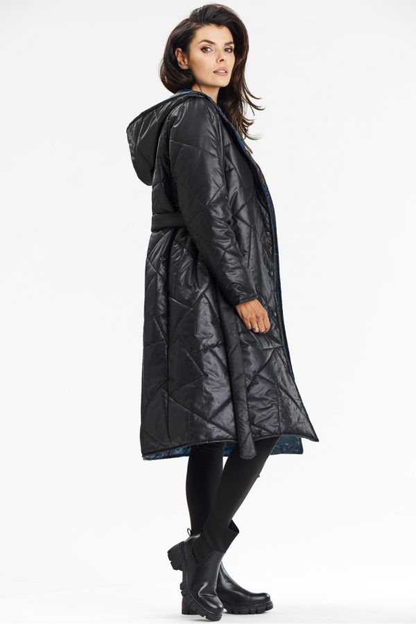 Black Coat in Women`s Coats, Jackets with Polyester