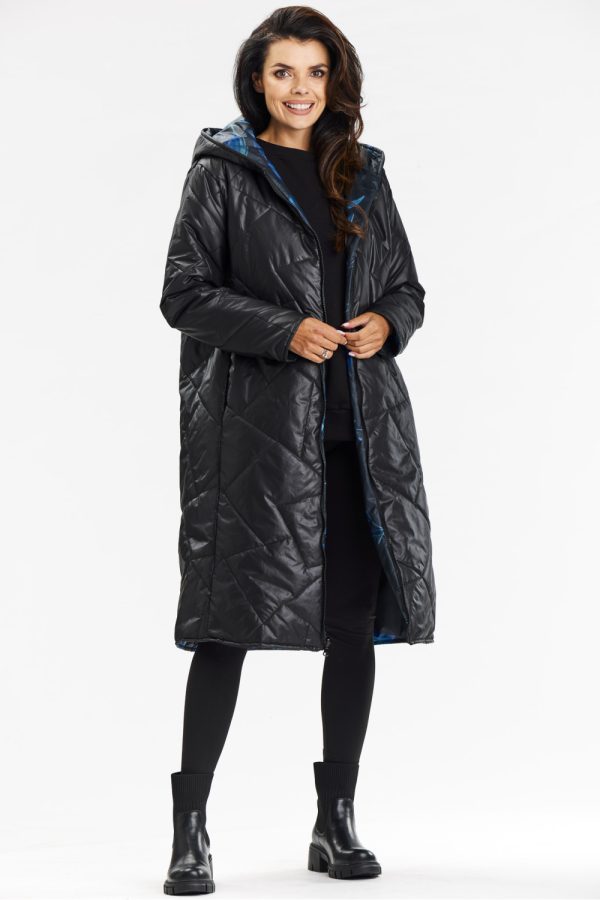 Black Coat in Women`s Coats, Jackets with Polyester