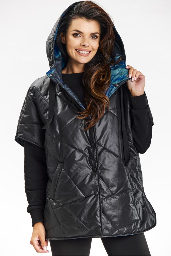 Black Gilet in Women`s Coats, Jackets with Polyester
