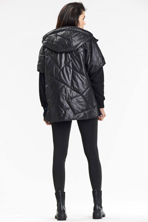 Black Gilet in Women`s Coats, Jackets with Polyester