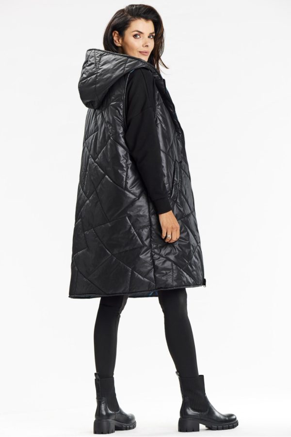 Black Gilet in Women`s Coats, Jackets with Polyester