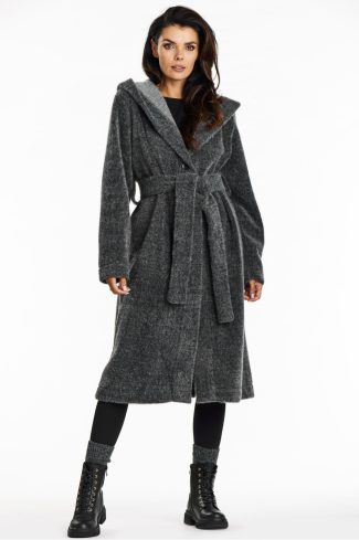 Grey Coat in Women`s Coats, Jackets with Polyester