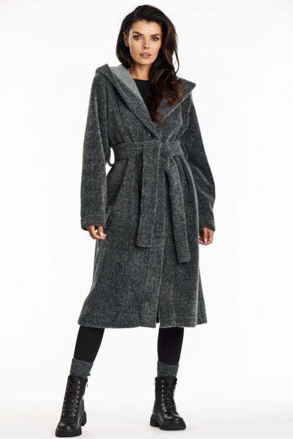 Grey Coat in Women`s Coats, Jackets with Polyester