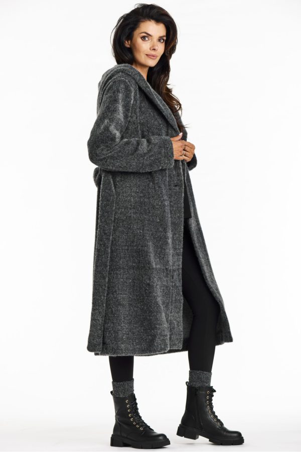 Grey Coat in Women`s Coats, Jackets with Polyester