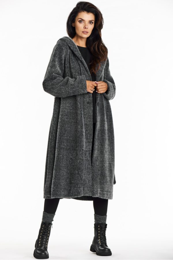 Grey Coat in Women`s Coats, Jackets with Polyester