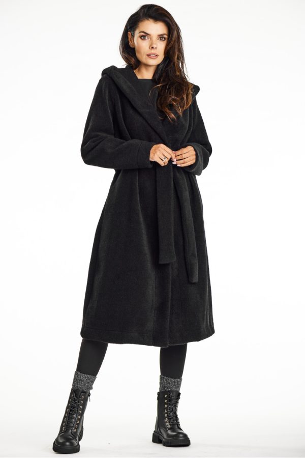 Black Coat in Women`s Coats, Jackets with Polyester