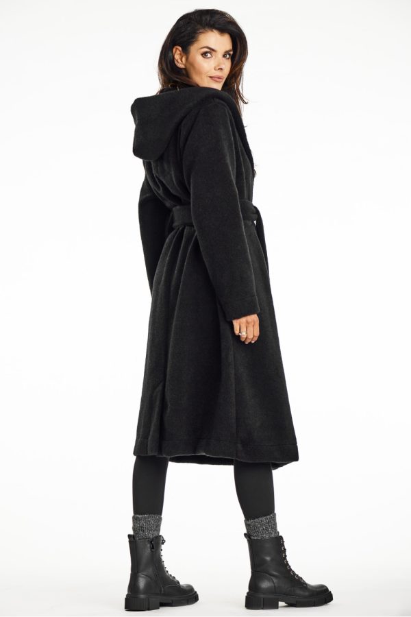 Black Coat in Women`s Coats, Jackets with Polyester