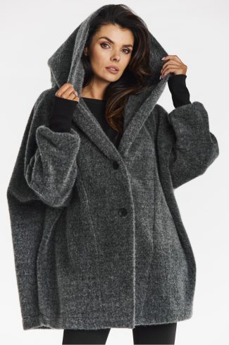 Grey Coat in Women`s Coats, Jackets with Polyester