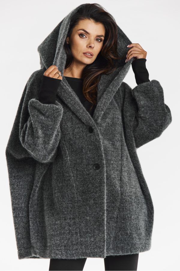 Grey Coat in Women`s Coats, Jackets with Polyester