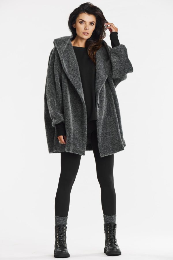 Grey Coat in Women`s Coats, Jackets with Polyester