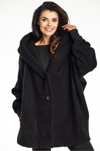 Black Coat in Women`s Coats, Jackets with Polyester