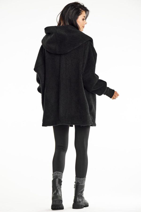 Black Coat in Women`s Coats, Jackets with Polyester