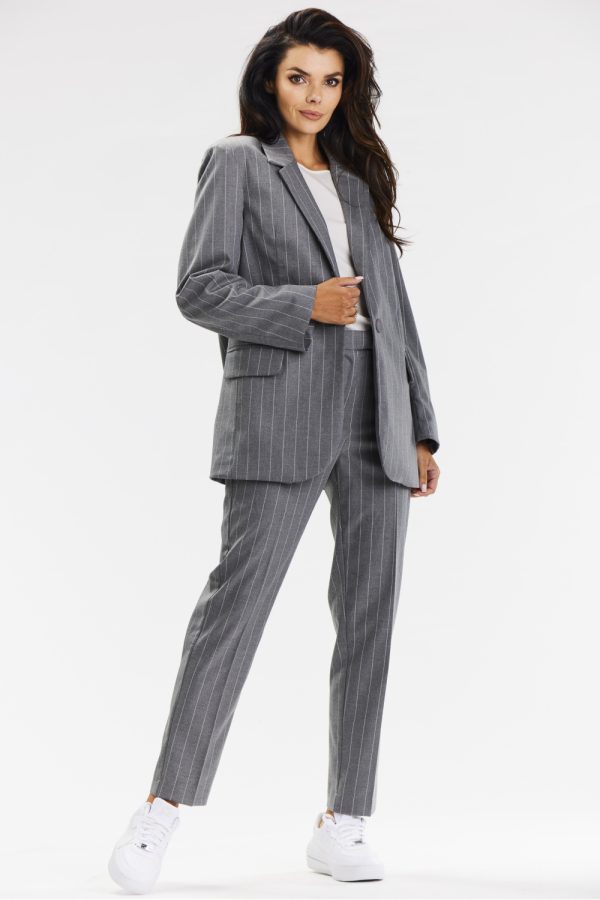 Grey Jacket in Jackets, Vests For Women with Polyester, Rayon and Spandex