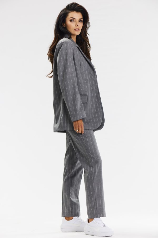 Grey Jacket in Jackets, Vests For Women with Polyester, Rayon and Spandex