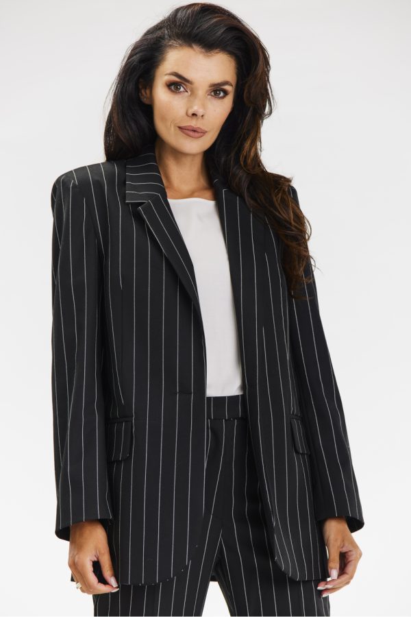 Black Jacket in Jackets, Vests For Women with Polyester, Rayon and Spandex