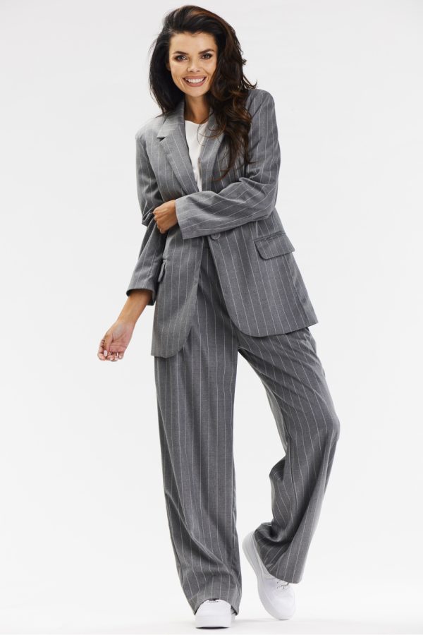 Grey Women Trousers in Pants, Trousers, Shorts with Polyester, Rayon and Spandex