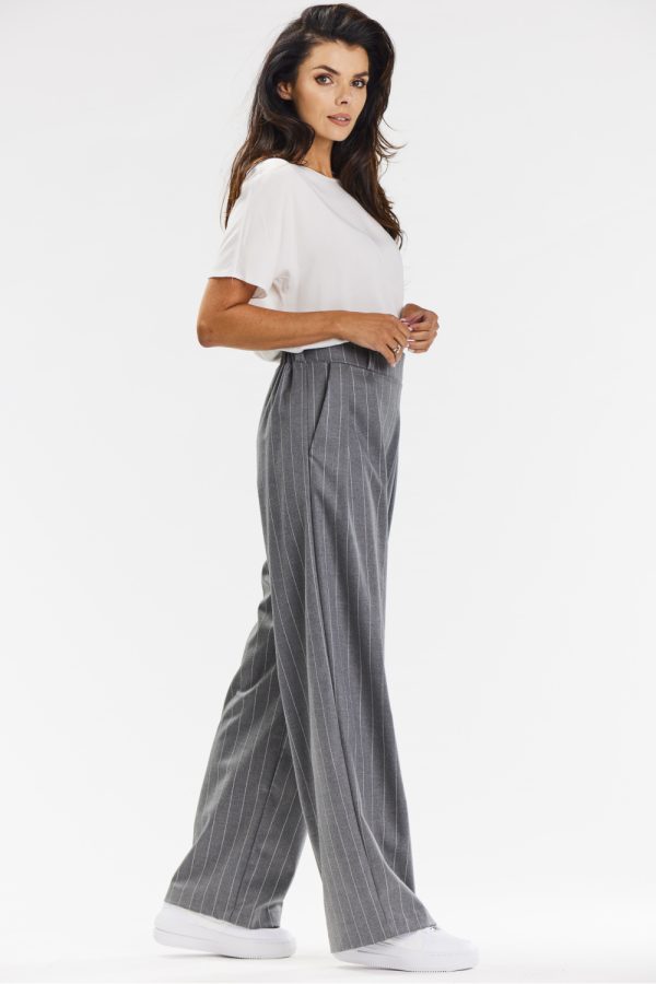 Grey Women Trousers in Pants, Trousers, Shorts with Polyester, Rayon and Spandex