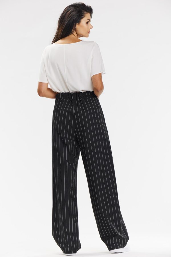 Black Women Trousers in Pants, Trousers, Shorts with Polyester, Rayon and Spandex