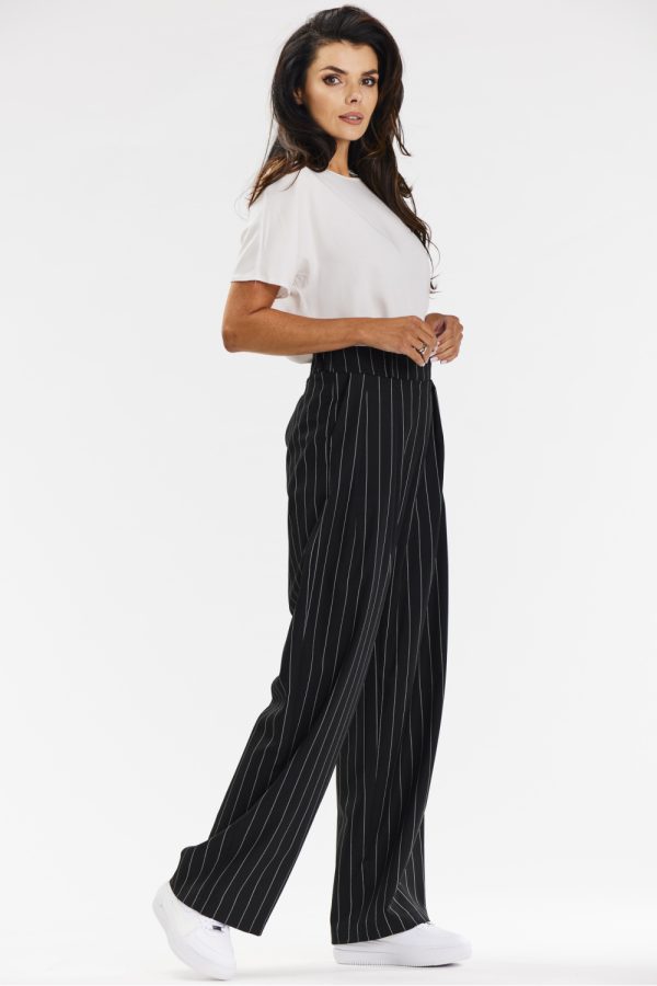 Black Women Trousers in Pants, Trousers, Shorts with Polyester, Rayon and Spandex