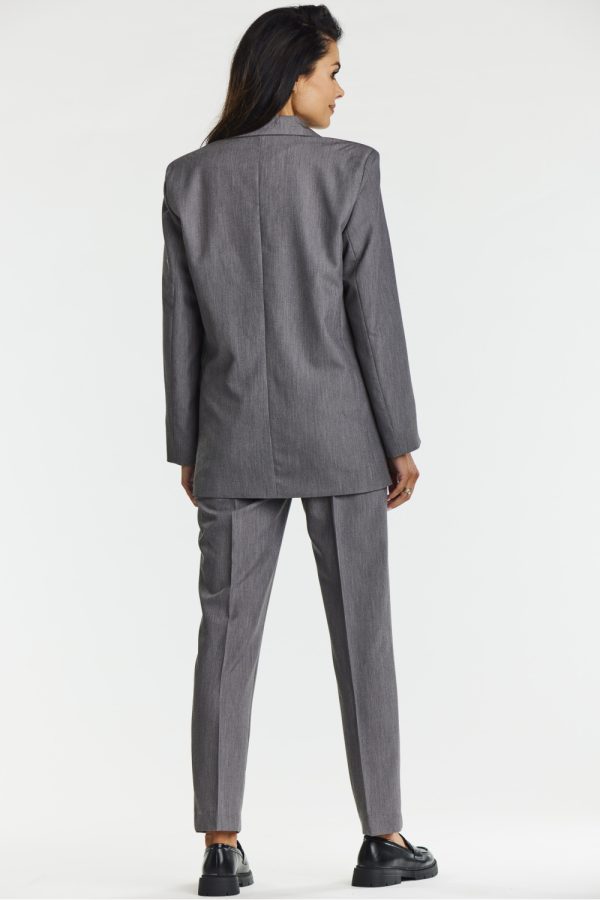 Grey Jacket in Jackets, Vests For Women with Spandex, Polyester and Viscose