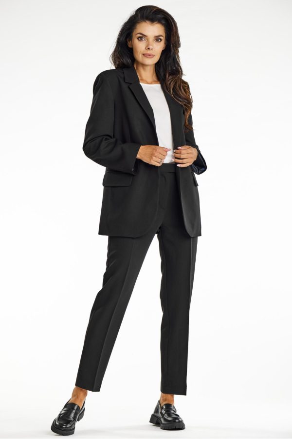 Black Jacket in Jackets, Vests For Women with Spandex, Polyester and Viscose