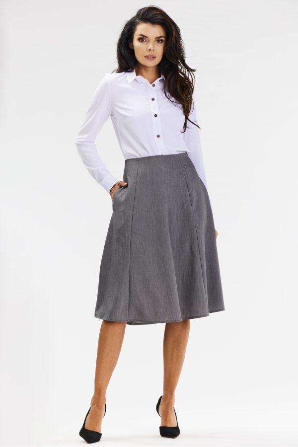 Grey Skirt in Skirts with Spandex, Polyester and Viscose
