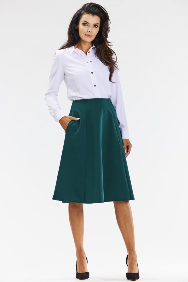 Green Skirt in Skirts with Spandex, Polyester and Viscose