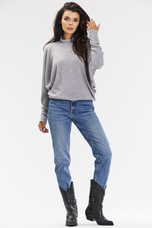 Grey Turtleneck in Sweaters, Pullovers, Jumpers, Turtlenecks, Boleros, Shrugs with Polyester, Spandex and Viscose