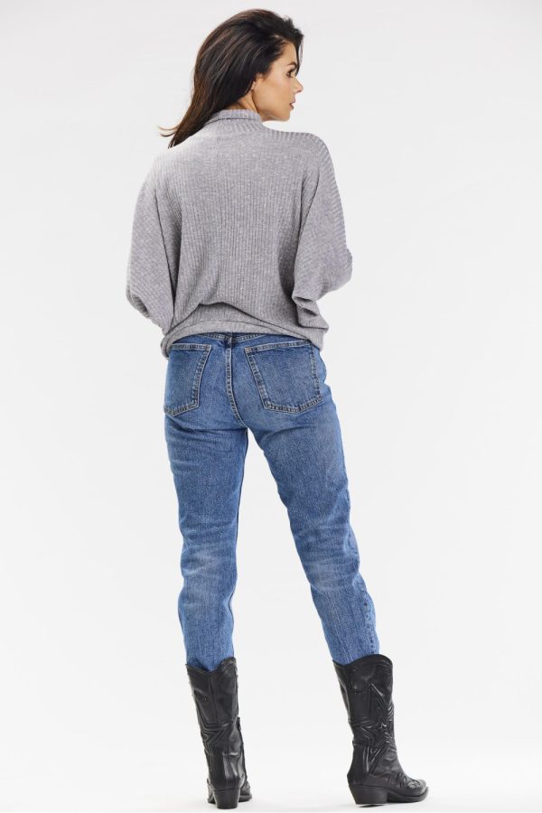 Grey Turtleneck in Sweaters, Pullovers, Jumpers, Turtlenecks, Boleros, Shrugs with Polyester, Spandex and Viscose