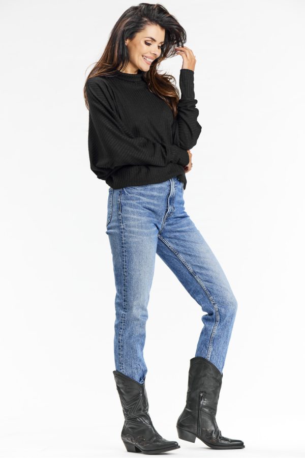 Black Turtleneck in Sweaters, Pullovers, Jumpers, Turtlenecks, Boleros, Shrugs with Polyester, Spandex and Viscose