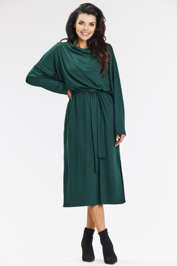 Green Daydress in Day Dresses with Spandex and Viscose