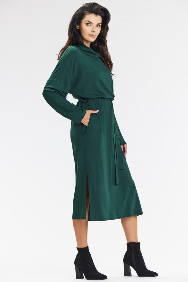 Green Daydress in Day Dresses with Spandex and Viscose