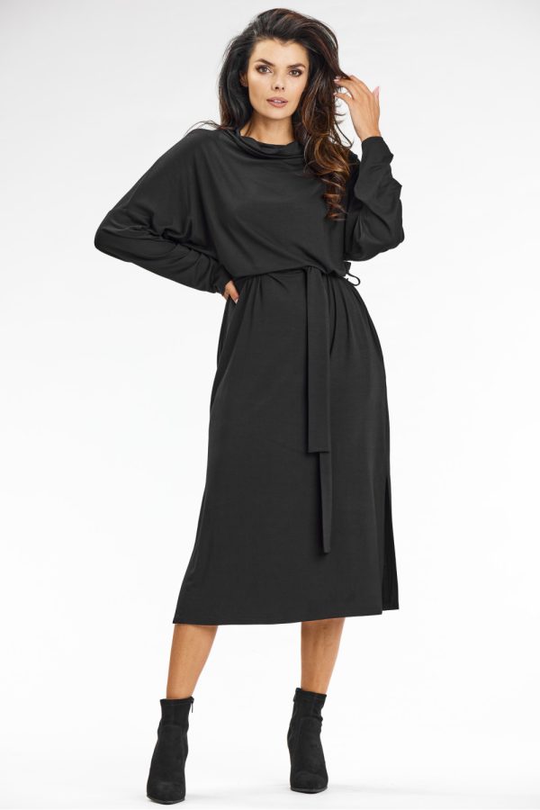 Black Daydress in Day Dresses with Spandex and Viscose